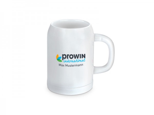 Bierkrug mit proWIN-Logo